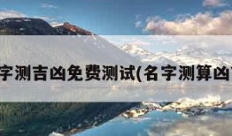 名字测吉凶免费测试(名字测算凶吉)