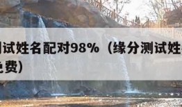 缘分测试姓名配对98%（缘分测试姓名配对98%免费）