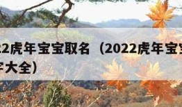 2022虎年宝宝取名（2022虎年宝宝取名字大全）