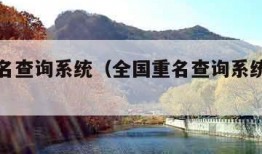 全国重名查询系统（全国重名查询系统官网入口）