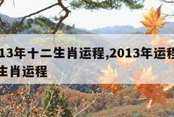 2013年十二生肖运程,2013年运程十二生肖运程