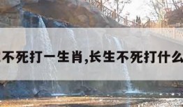 长生不死打一生肖,长生不死打什么生肖