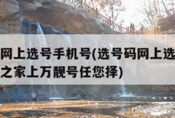 选号码网上选号手机号(选号码网上选号手机号号码之家上万靓号任您择)