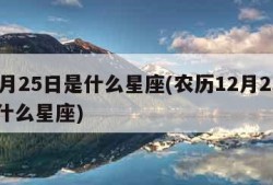 12月25日是什么星座(农历12月25日是什么星座)