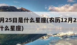 12月25日是什么星座(农历12月25日是什么星座)