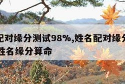 姓名配对缘分测试98%,姓名配对缘分测试98%姓名缘分算命